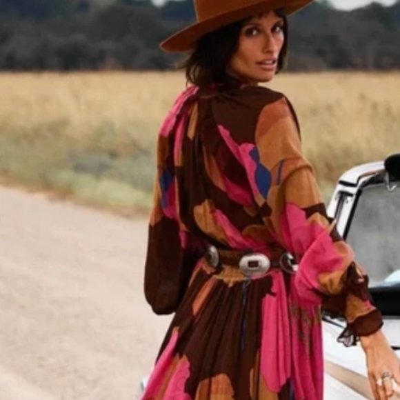 HOLD FOR bycaitlinleigh 🤎Chasing Unicorns Maxi duster dress XS-S - Picture 5 of 17